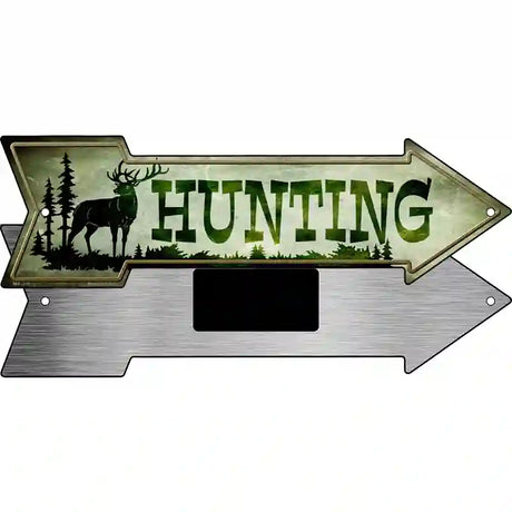 Hunting Novelty Metal Arrow Sign 8" x 2.25" (MA)