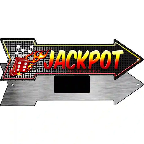 Jackpot Novelty Metal Arrow Sign 8" x 2.25" (MA)