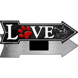 Love Cats Novelty Metal Arrow Sign 8" x 2.25" (MA)