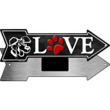 Love Dogs Novelty Metal Arrow Sign 8" x 2.25" (MA)