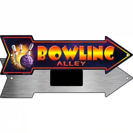 Bowling Alley Novelty Metal Arrow Sign 8" x 2.25" (MA)