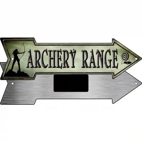 Archery Range Novelty Metal Arrow Sign 8" x 2.25" (MA)