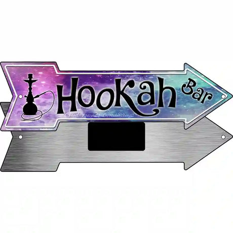 Hookah Bar Novelty Metal Arrow Sign 8" x 2.25" (MA)