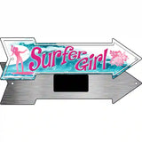 Surfer Girl Novelty Metal Arrow Sign 8" x 2.25" (MA)