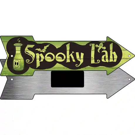 Spooky Lab Novelty Metal Arrow Sign 8" x 2.25" (MA)