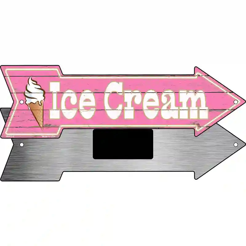 Ice Cream Novelty Metal Arrow Sign 8" x 2.25" (MA)