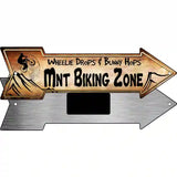 Mountain Biking Zone Novelty Metal Arrow Sign 8" x 2.25" (MA)