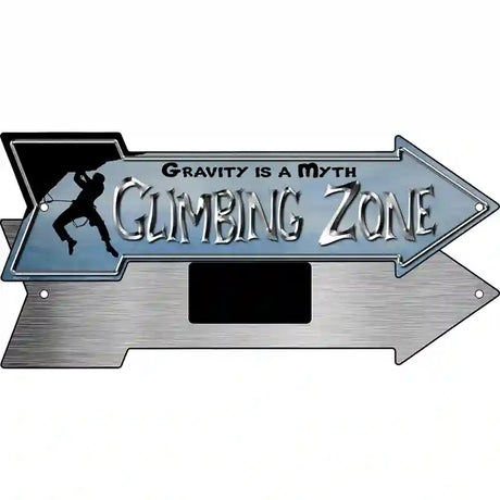 Climbing Zone Novelty Metal Arrow Sign 8" x 2.25" (MA)