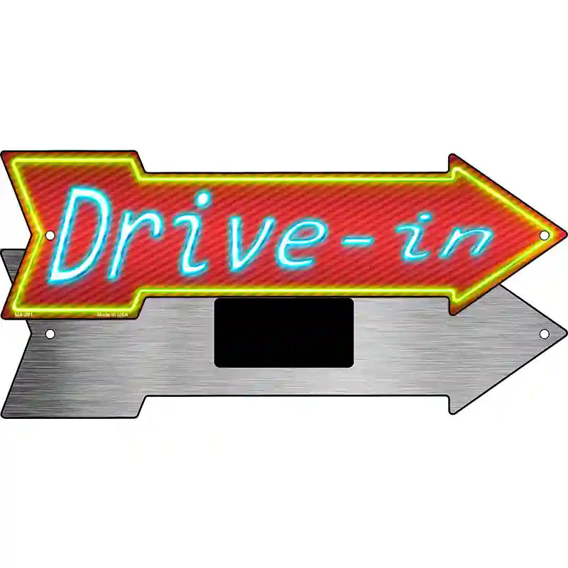 Drive In Novelty Metal Arrow Sign 8" x 2.25" (MA)