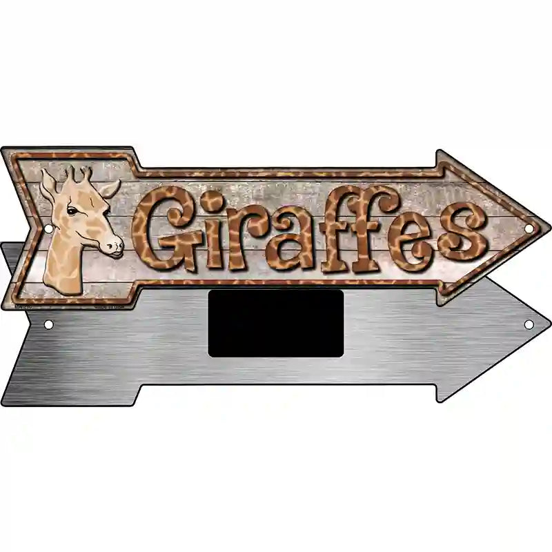 Giraffes Novelty Metal Arrow Sign 8" x 2.25" (MA)