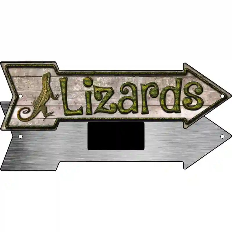 Lizards Novelty Metal Arrow Sign 8" x 2.25" (MA)