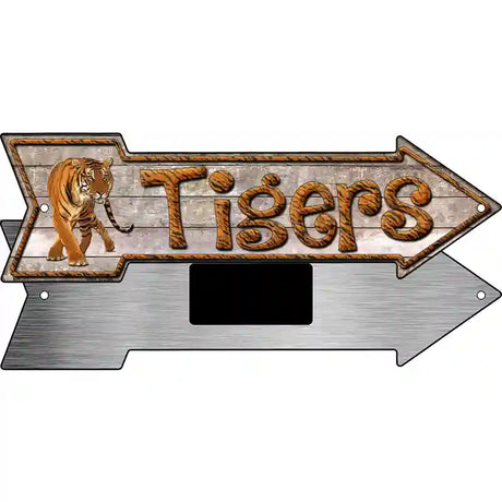 Tigers Novelty Metal Arrow Sign 8" x 2.25" (MA)