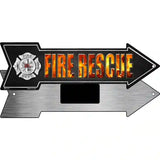 Fire Rescue Novelty Metal Arrow Sign 8" x 2.25" (MA)