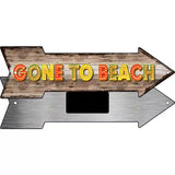 Gone To Beach Novelty Metal Arrow Sign 8" x 2.25" (MA)