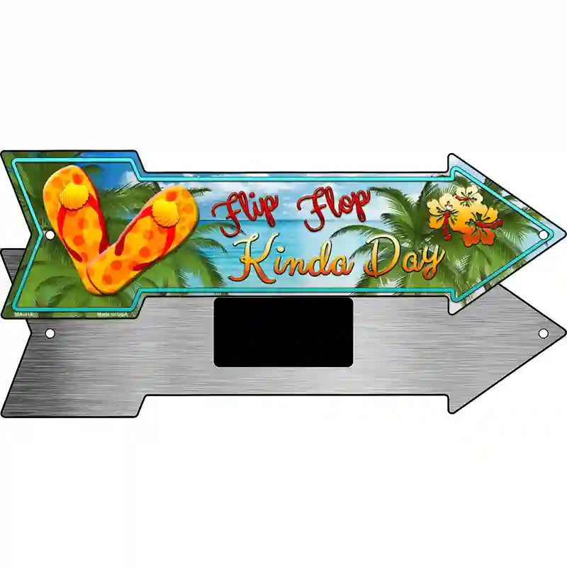 Flip Flop Novelty Metal Arrow Sign 8" x 2.25" (MA)