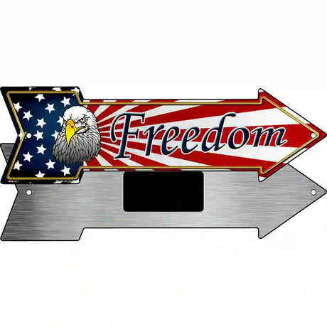 Freedom Novelty Metal Arrow Sign 8" x 2.25" (MA)