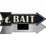 Bait Novelty Metal Arrow Sign 8" x 2.25" (MA)