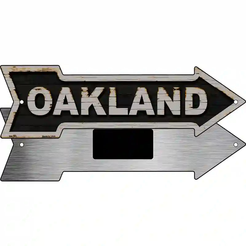 Oakland Novelty Metal Arrow Sign 8" x 2.25" (MA)