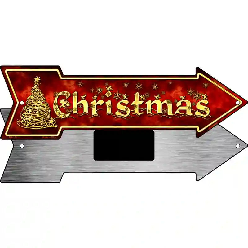 Christmas Novelty Metal Arrow Sign 8" x 2.25" (MA)