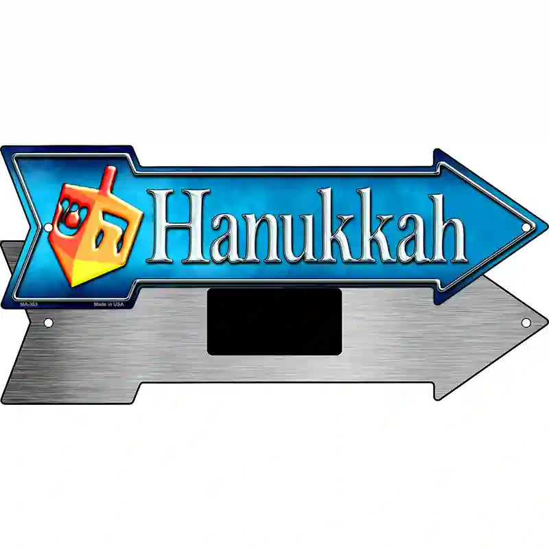 Hanukkah Novelty Metal Arrow Sign 8" x 2.25" (MA)