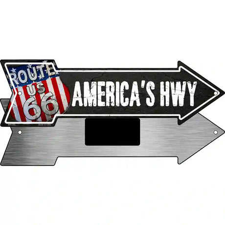 Americas Hwy Novelty Metal Arrow Sign 8" x 2.25" (MA)