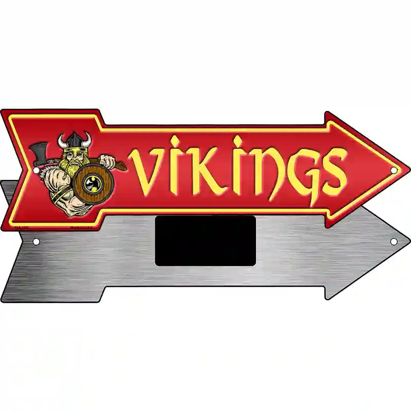 Vikings Novelty Metal Arrow Sign 8" x 2.25" (MA)