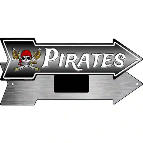 Pirates Novelty Metal Arrow Sign 8" x 2.25" (MA)