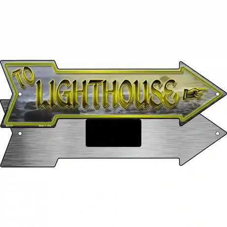 To Lighthouse Novelty Metal Arrow Sign 8" x 2.25" (MA)