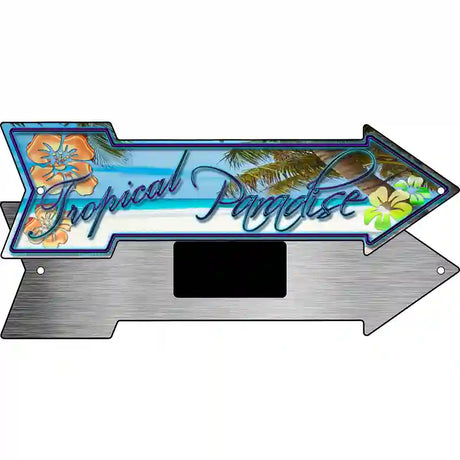 Tropical Paradise Novelty Metal Arrow Sign 8" x 2.25" (MA)