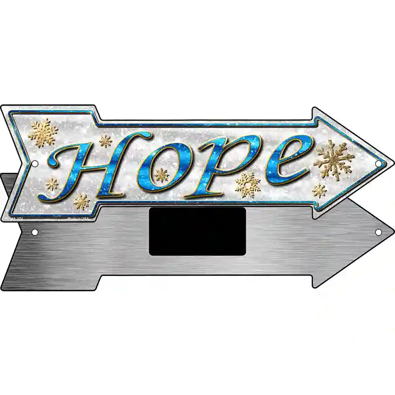 Hope Novelty Metal Arrow Sign 8" x 2.25" (MA)