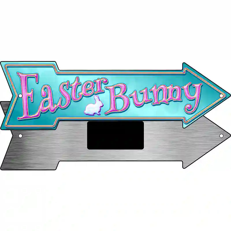 Easter Bunny Novelty Metal Arrow Sign 8" x 2.25" (MA)