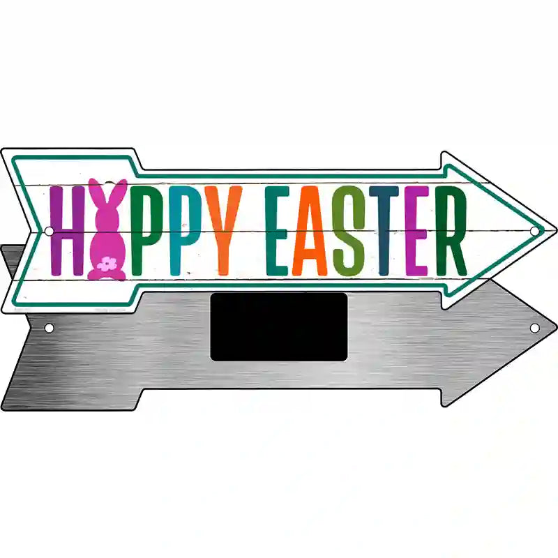 Happy Easter Novelty Metal Arrow Sign 8" x 2.25" (MA)