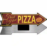 Fresh and Hot Pizza Novelty Metal Arrow Sign 8" x 2.25" (MA)