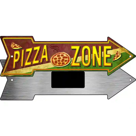 Pizza Zone Novelty Metal Arrow Sign 8" x 2.25" (MA)