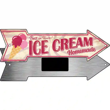 Homemade Ice Cream Novelty Metal Arrow Sign 8" x 2.25" (MA)