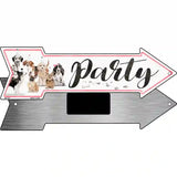 Dog Party Novelty Metal Arrow Sign 8" x 2.25" (MA)