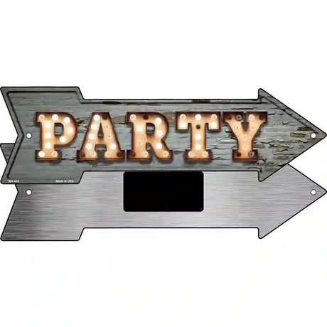 Party Bulb Letters Novelty Metal Arrow Sign 8" x 2.25" (MA)