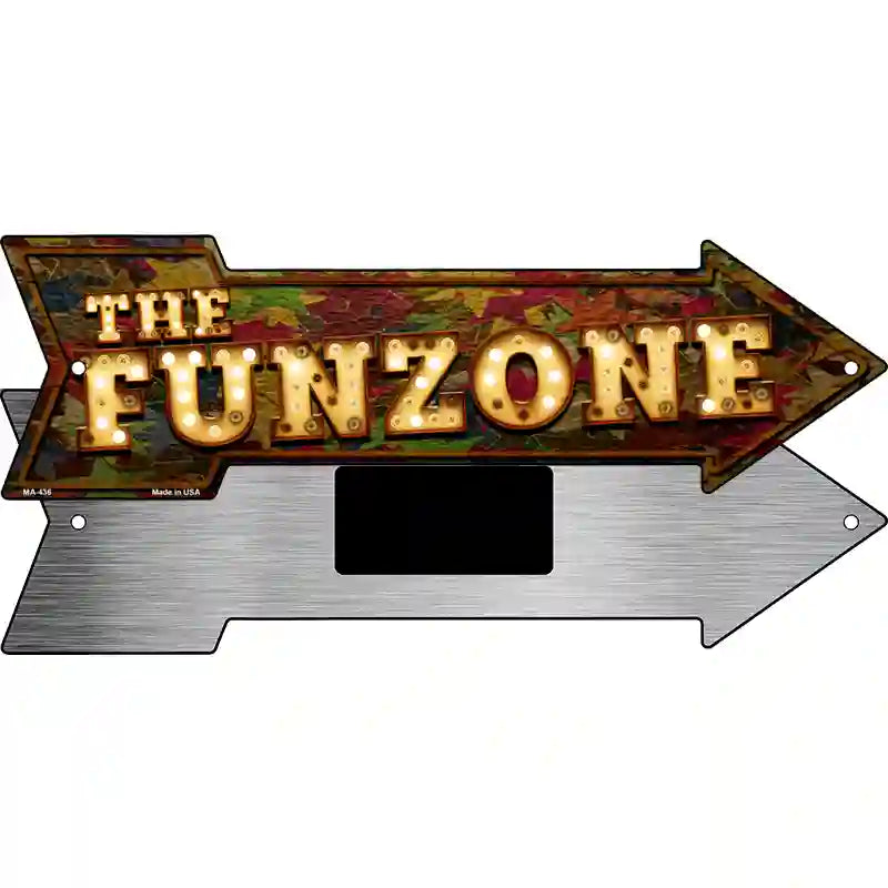 The Funzone Bulb Letters Novelty Metal Arrow Sign 8" x 2.25" (MA)