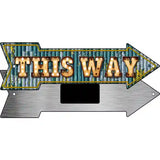 This Way Bulb Letters Novelty Metal Arrow Sign 8" x 2.25" (MA)