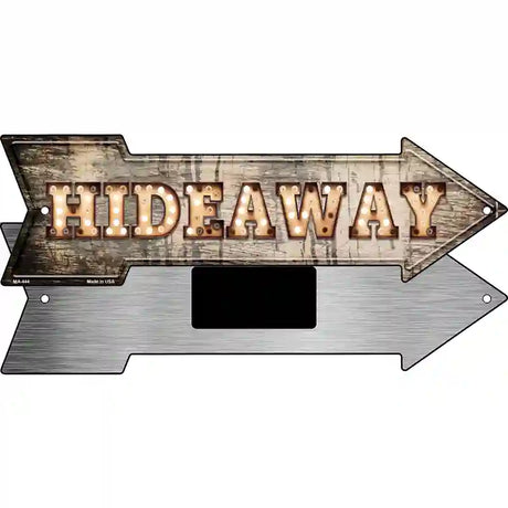 Hideaway Bulb Letters Novelty Metal Arrow Sign 8" x 2.25" (MA)