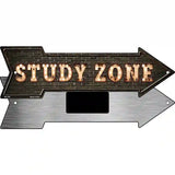 Study Zone Bulb Letters Novelty Metal Arrow Sign 8" x 2.25" (MA)