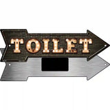 Toilet Bulb Letters Novelty Metal Arrow Sign 8" x 2.25" (MA)