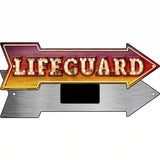 Lifeguard Bulb Letters Novelty Metal Arrow Sign 8" x 2.25" (MA)