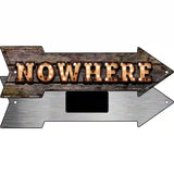 Nowhere Bulb Letters Novelty Metal Arrow Sign 8" x 2.25" (MA)