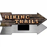 Hiking Trails Bulb Letters Novelty Metal Arrow Sign 8" x 2.25" (MA)