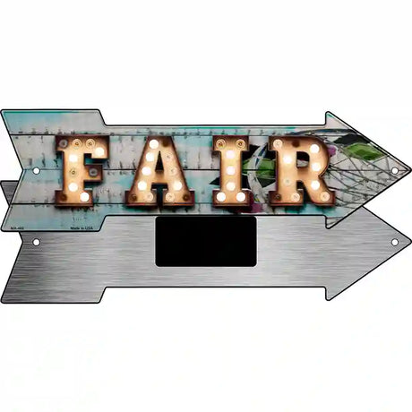 Fair Bulb Letters Novelty Metal Arrow Sign 8" x 2.25" (MA)