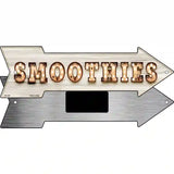 Smoothies Bulb Letters Novelty Metal Arrow Sign 8" x 2.25" (MA)