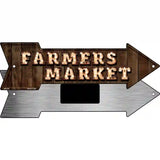 Farmers Market Bulb Letters Novelty Metal Arrow Sign 8" x 2.25" (MA)