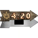 4:20 Bulb Letters Novelty Metal Arrow Sign 8" x 2.25" (MA)