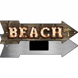 Beach With Trees Bulb Letters Novelty Metal Arrow Sign 8" x 2.25" (MA)